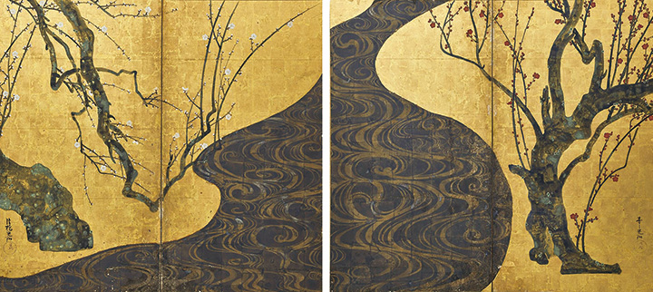 尾形光琳「紅白梅図屏風」